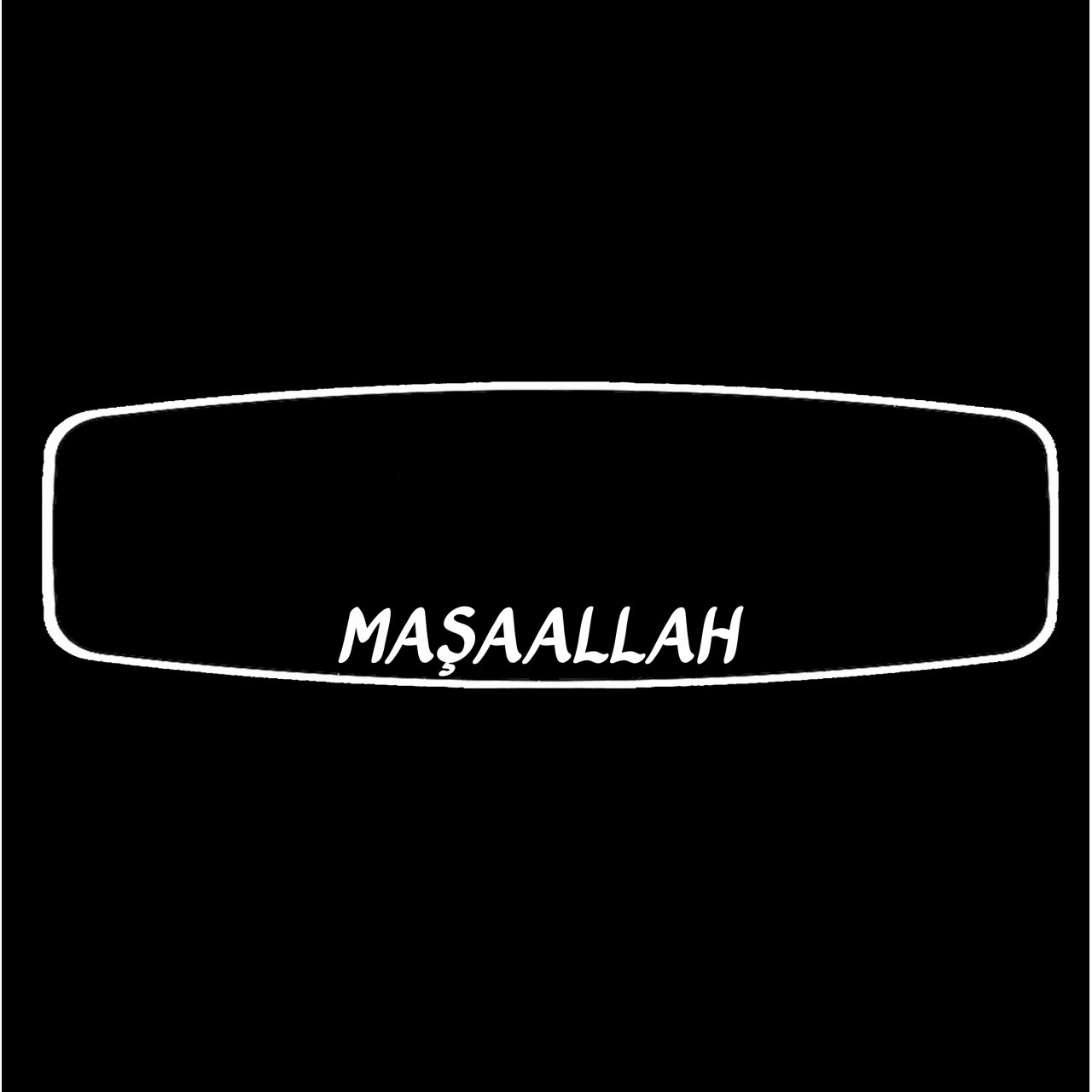 CİCİ ŞAHİN AYAKLI-2 R450 / YAKAMOZ / BEYAZ ( MAŞAALLAH TÜRKÇE ) Işıklı İç Dikiz Aynası 300X80 mm