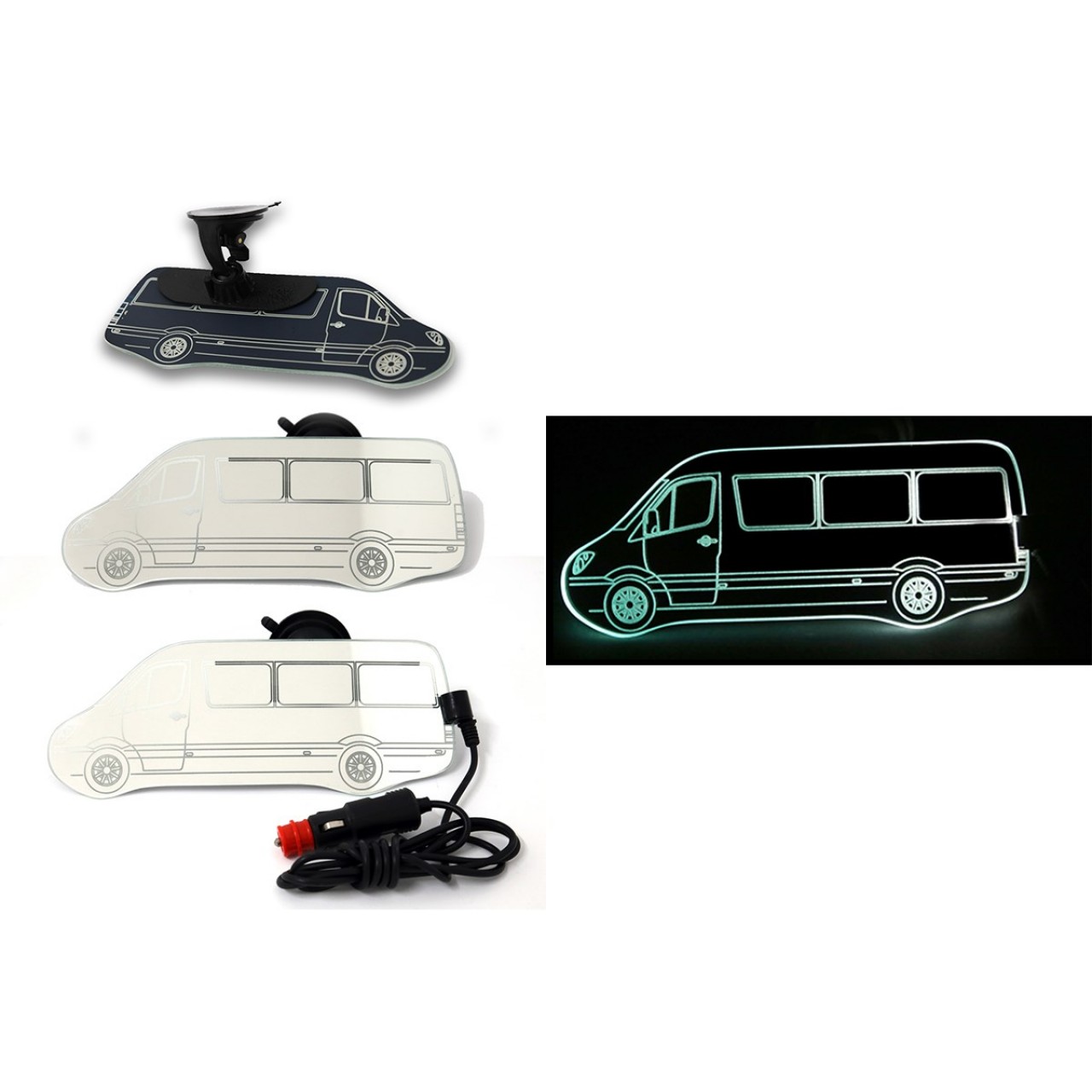 Minibüs Sprinter Kiva Işıklı İç Dikiz Aynası 100x250 mm TEKNİK ÇİZİMLER