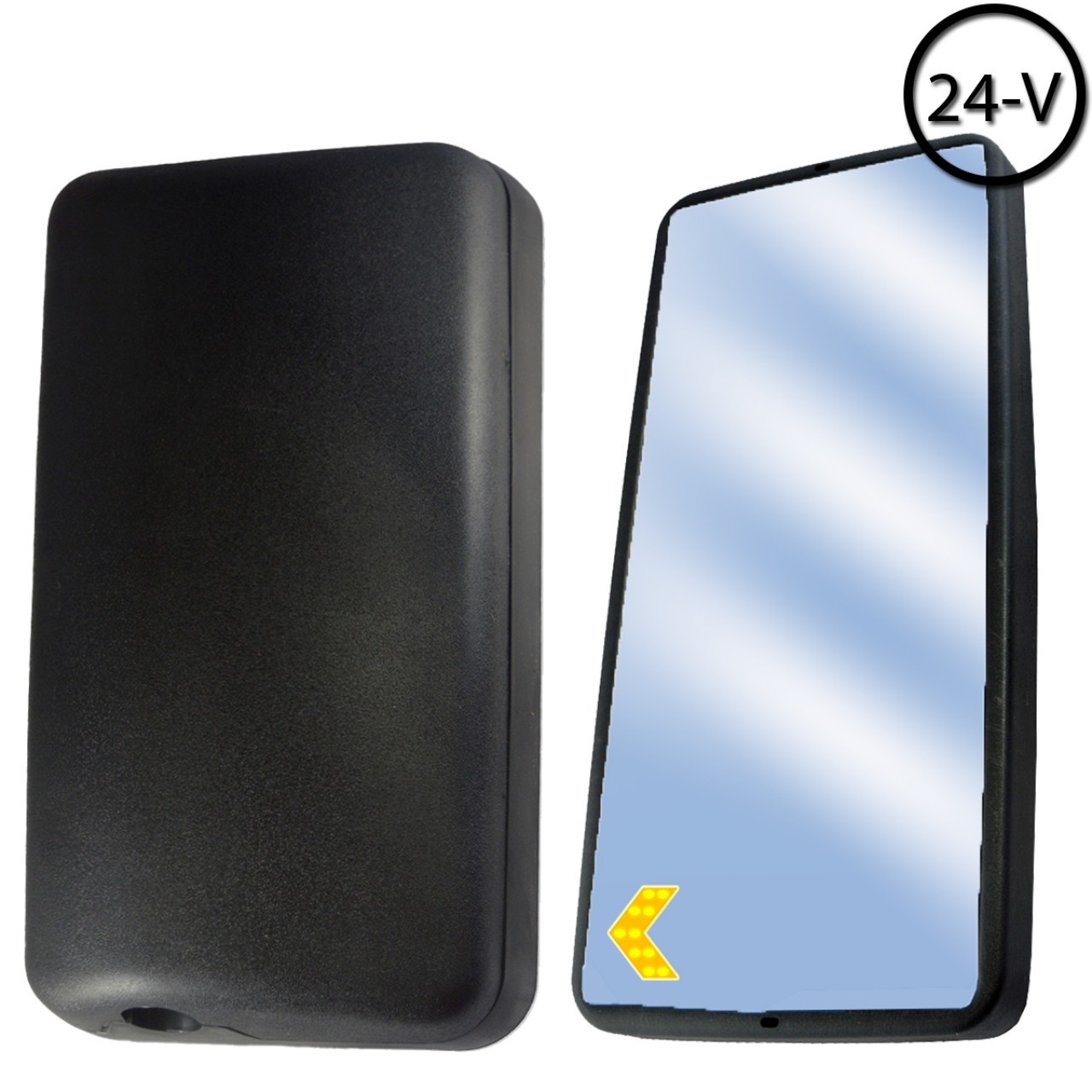 Ford Cargo YM Man Motorsuz Sinyalli Rezistanslı Sol Ayna 24V 205x384 mm