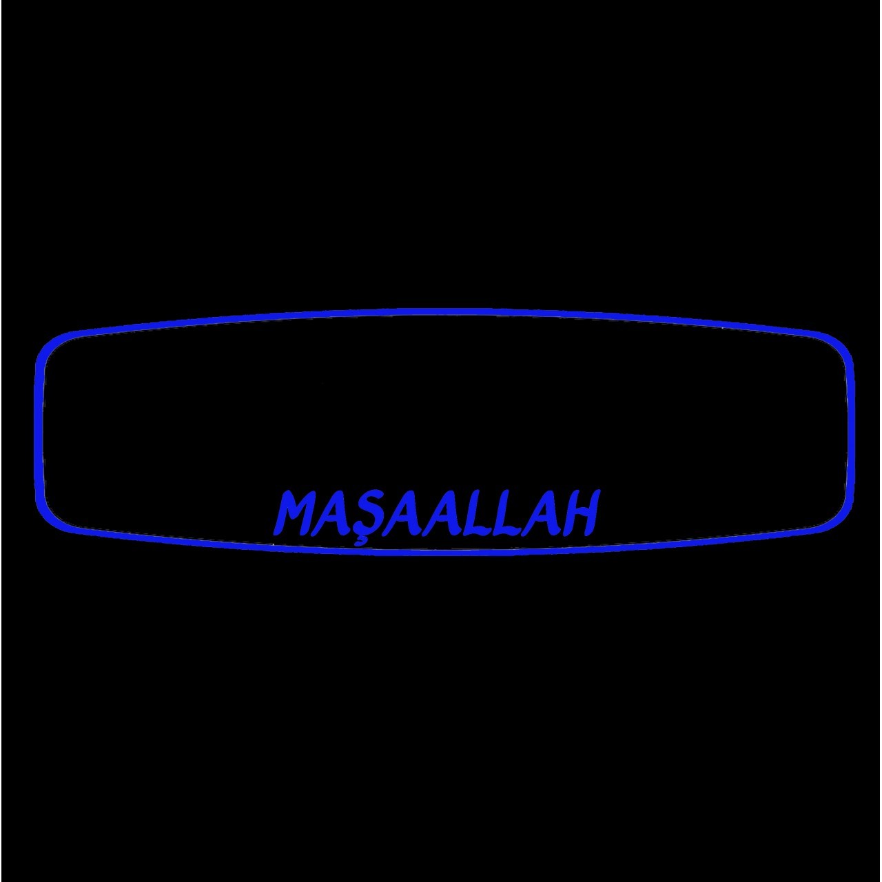 CİCİ ŞAHİN AYAKLI-2 R450 / YAKAMOZ / MAVİ ( MAŞAALLAH TÜRKÇE ) Işıklı İç Dikiz Aynası 300X80 mm